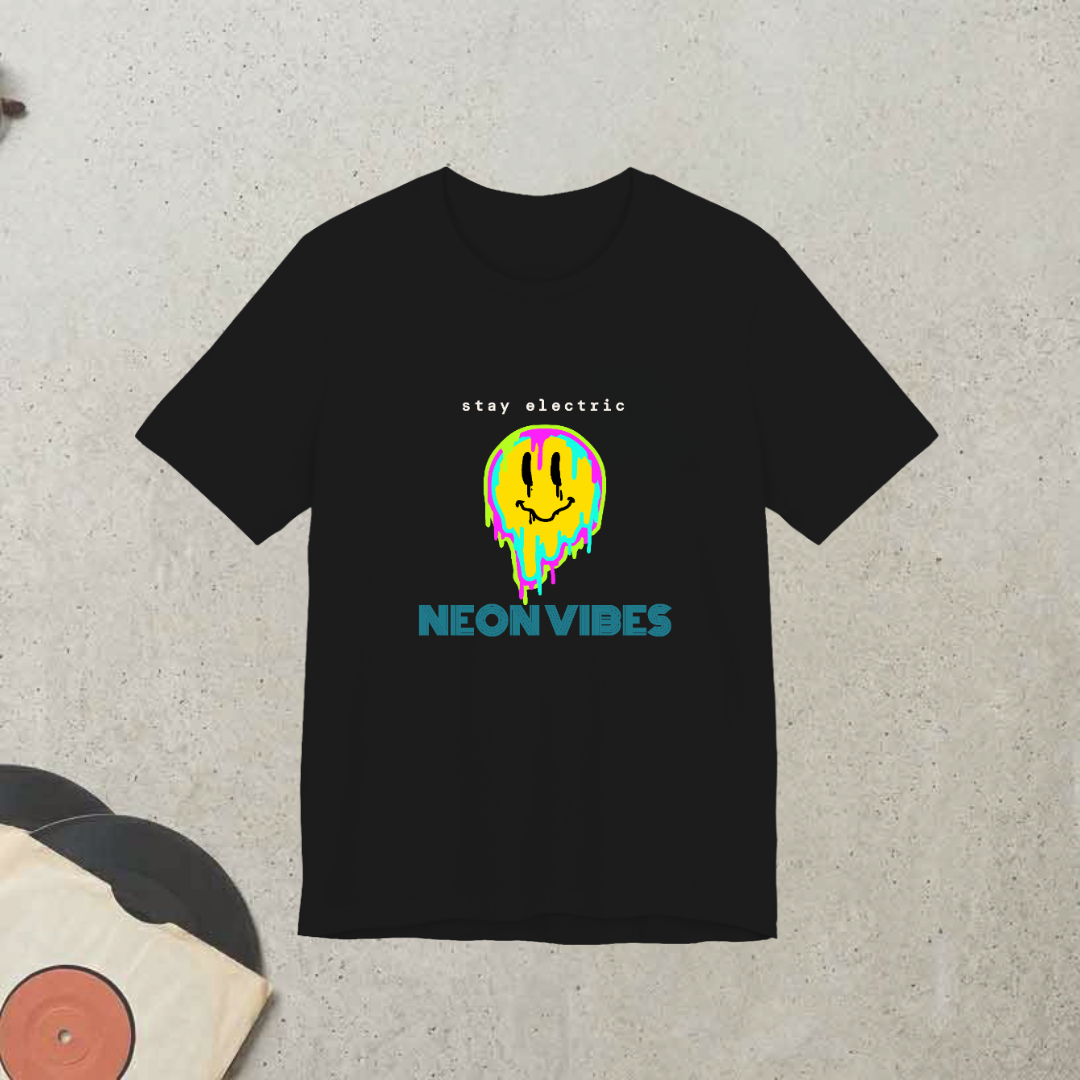 NEON VIBES custom tee design