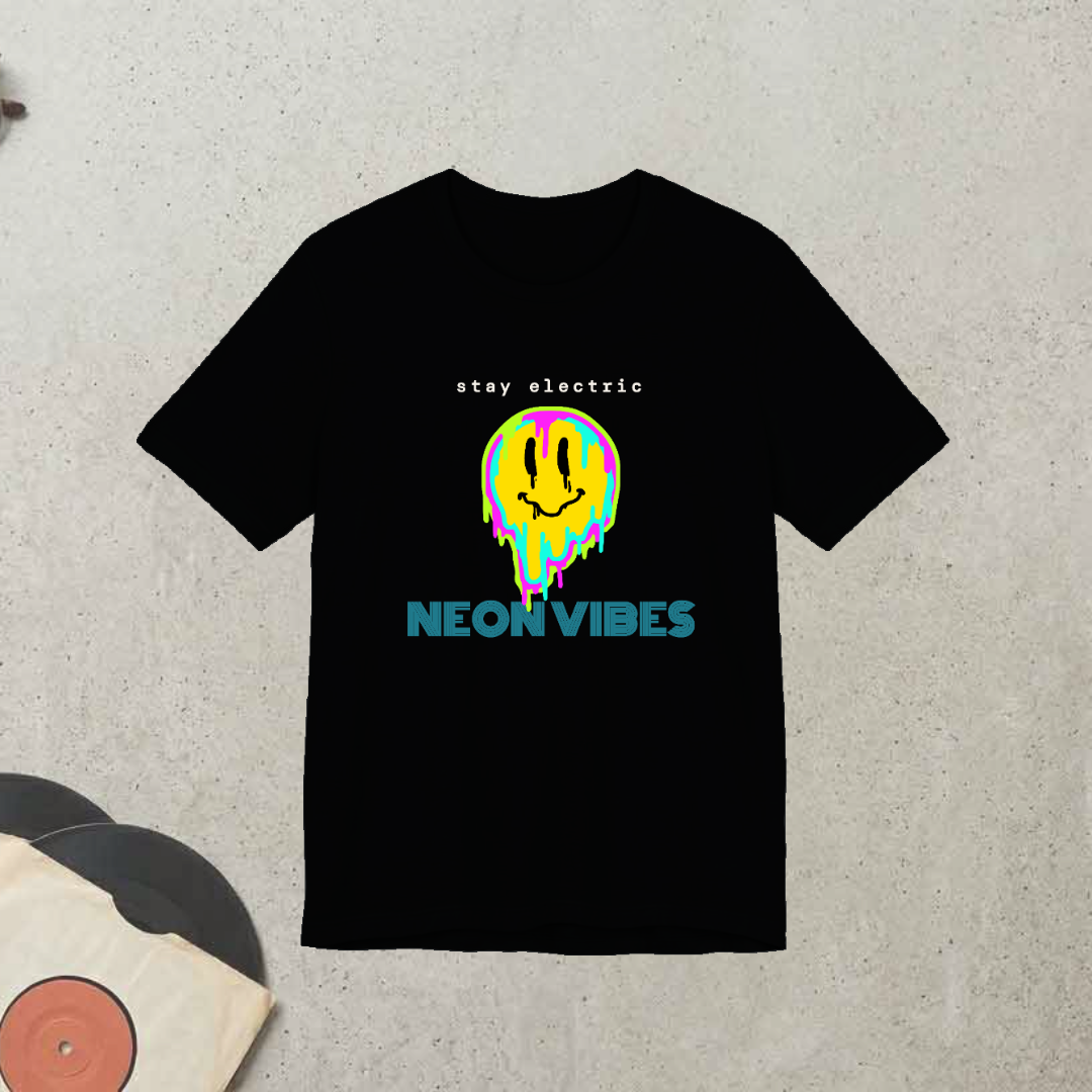 NEON VIBES custom tee design