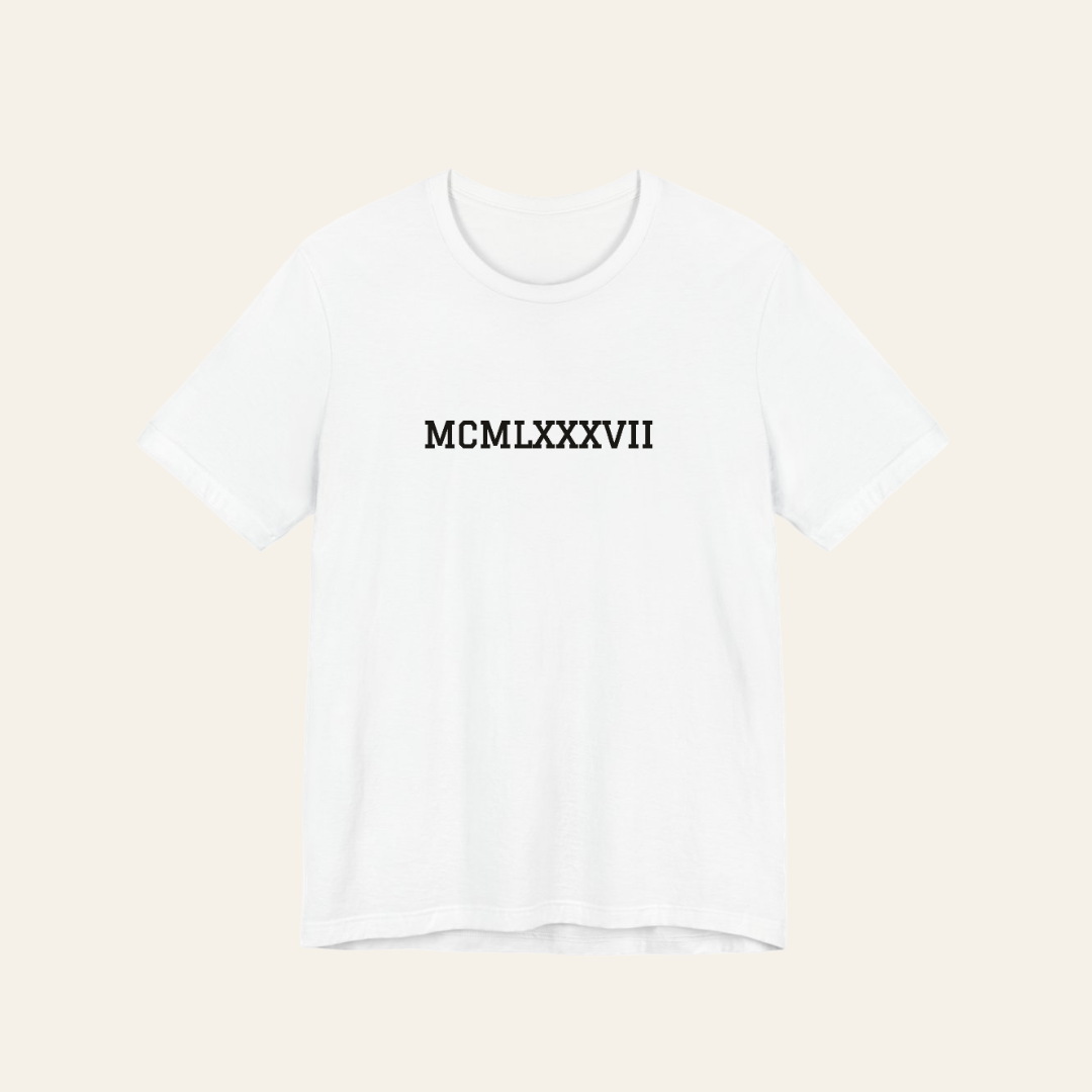 Roman Birth Year custom tee design